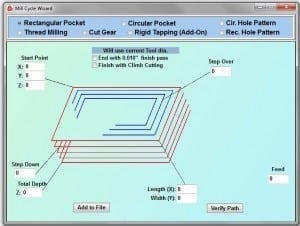 Rectangular cnc pocket