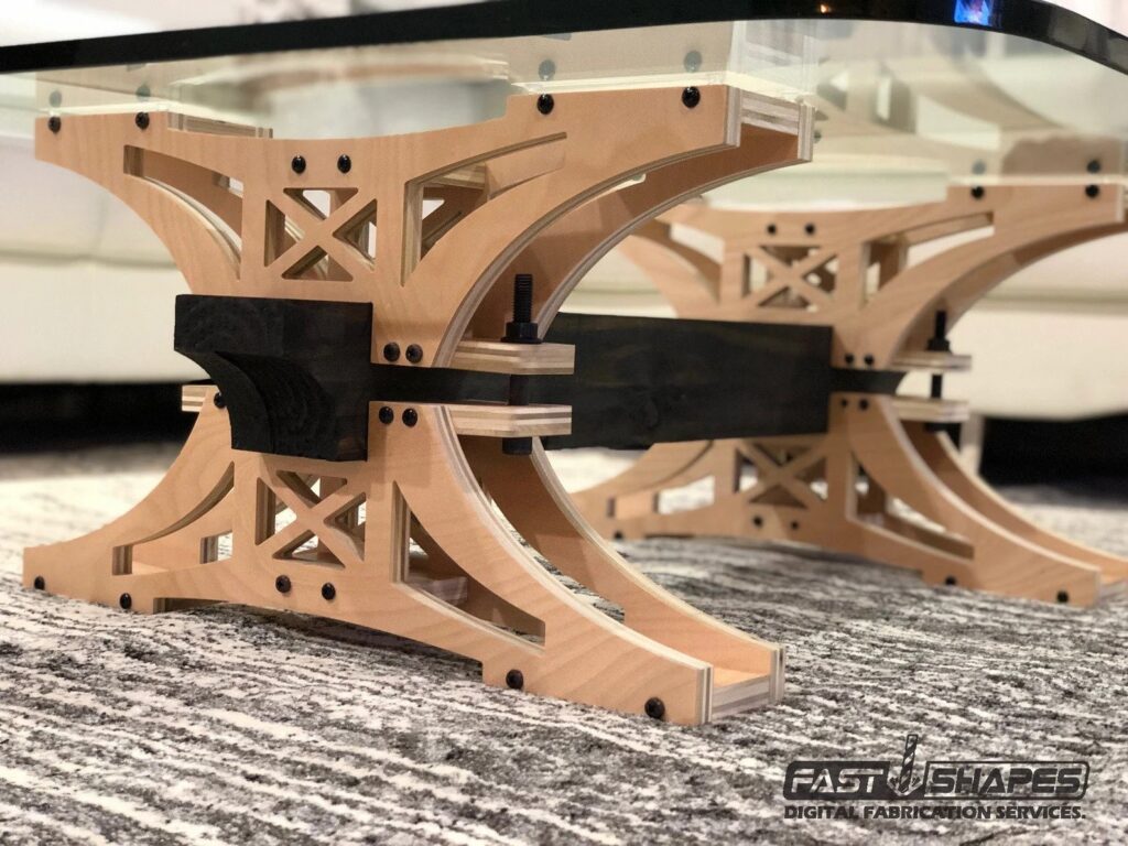 wooden table built using cnc