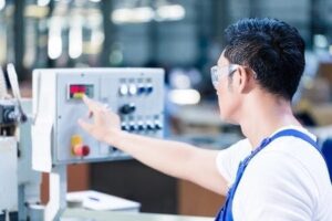 organized CNC machining workshop