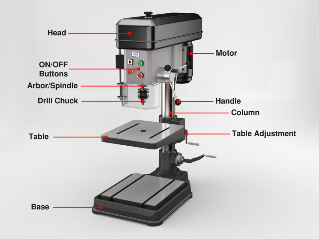 benchtop drill press diagram